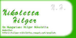 nikoletta hilger business card